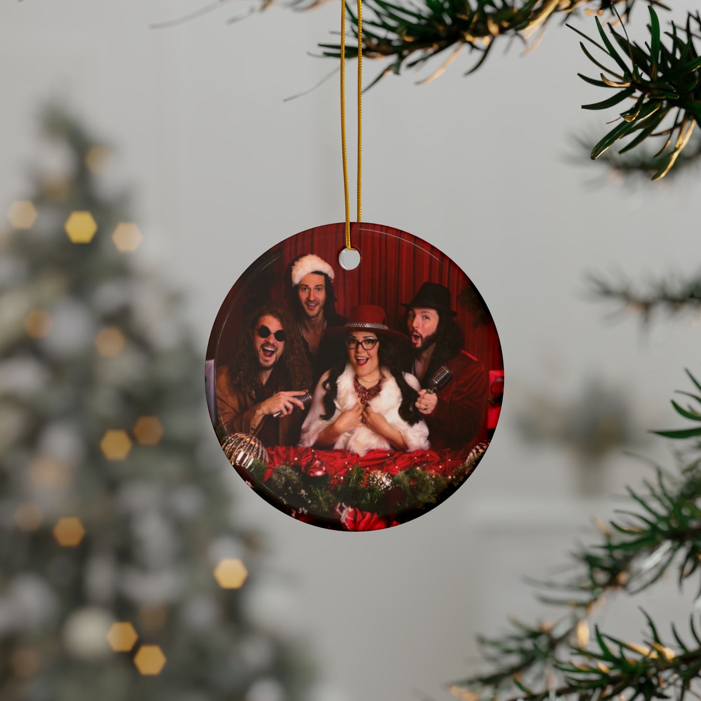 Christmas Decorative Ceramic Ornament — Double-Sided Holiday Ornament