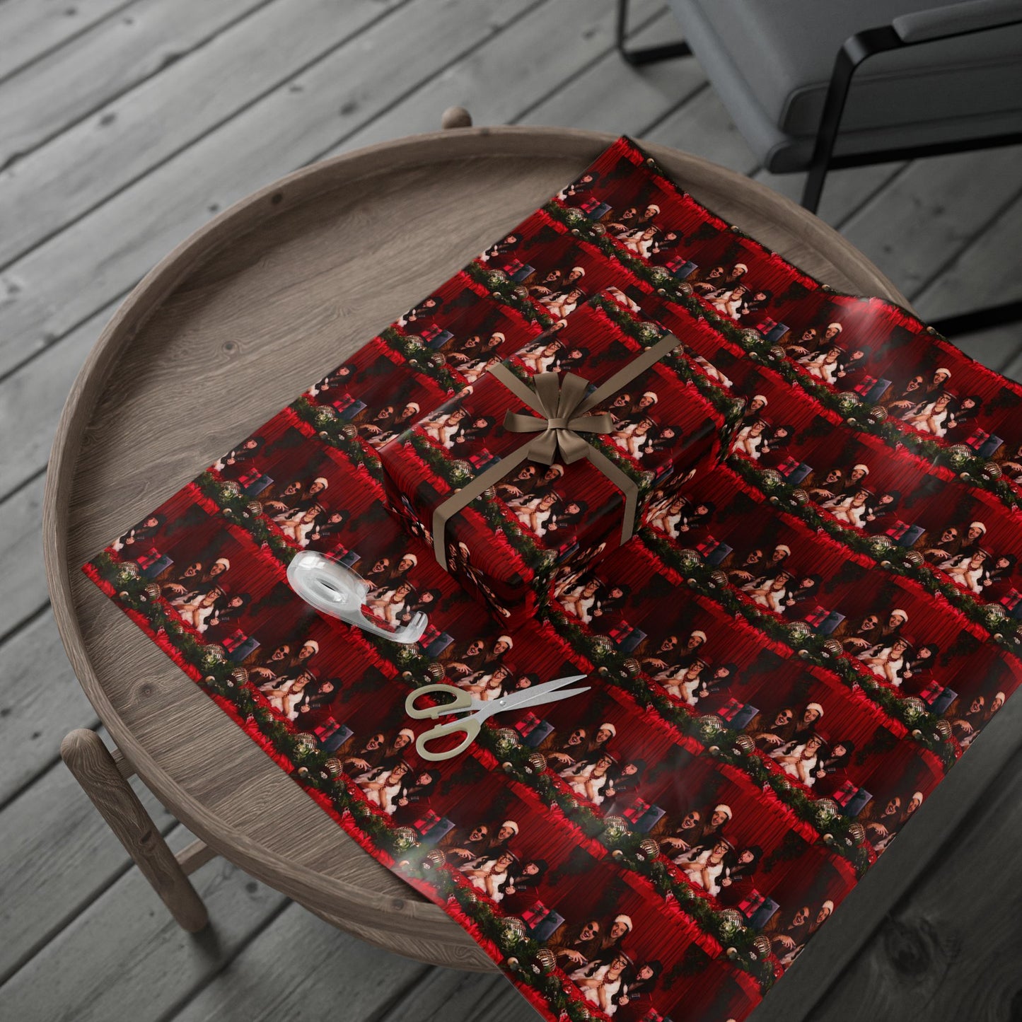 Christmas Photo Wrapping Paper — Custom Holiday Portrait Gift Wrap