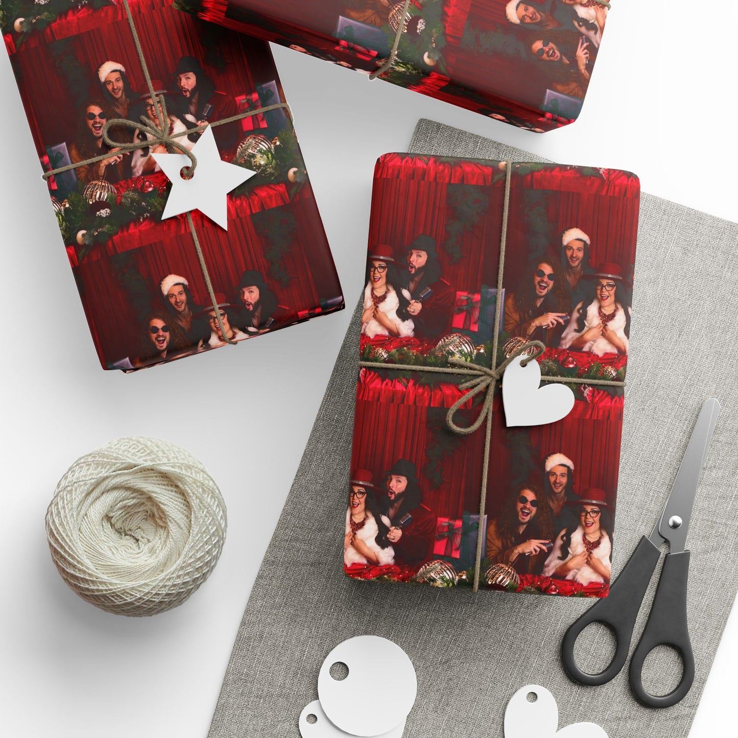 Christmas Photo Wrapping Paper — Custom Holiday Portrait Gift Wrap