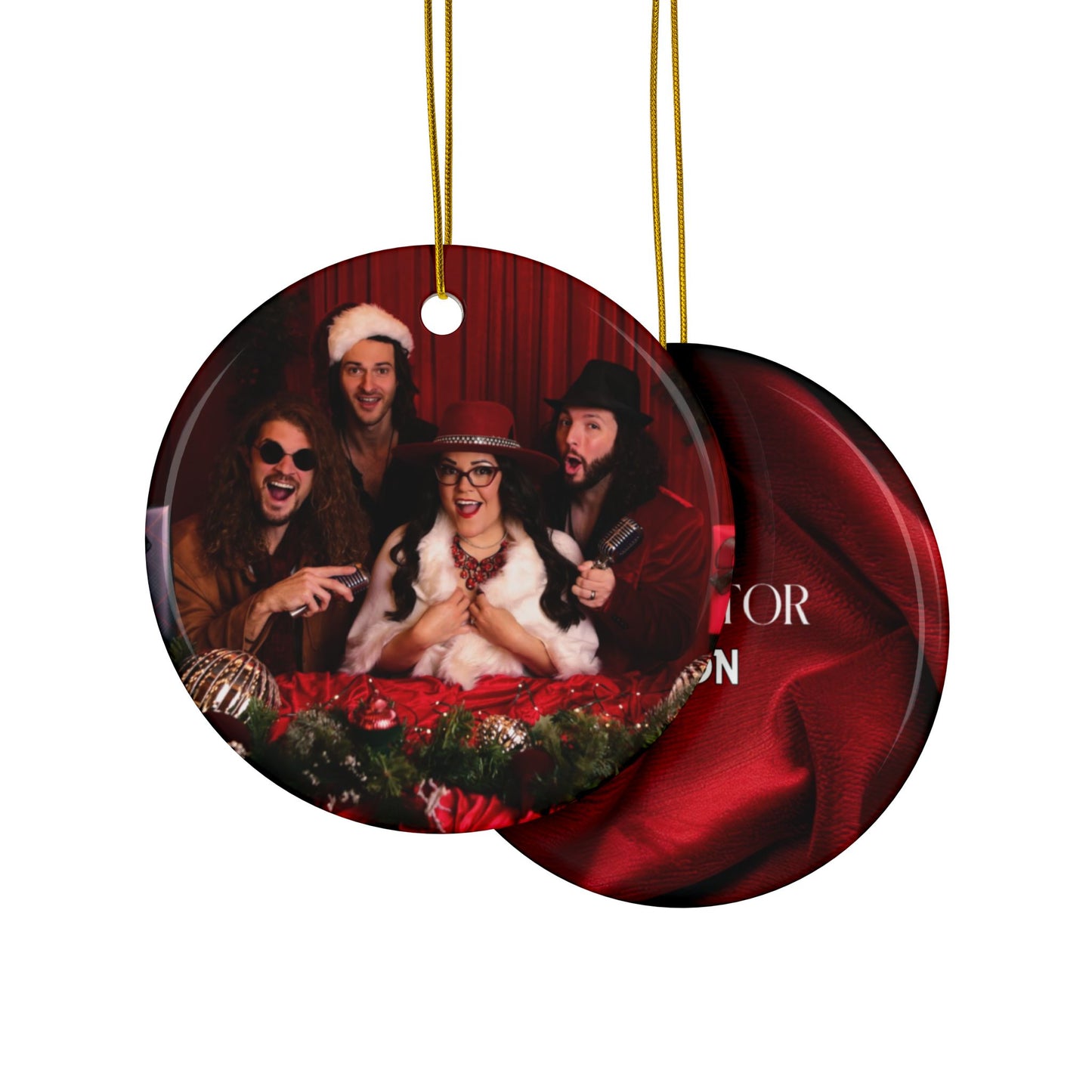 Christmas Decorative Ceramic Ornament — Double-Sided Holiday Ornament