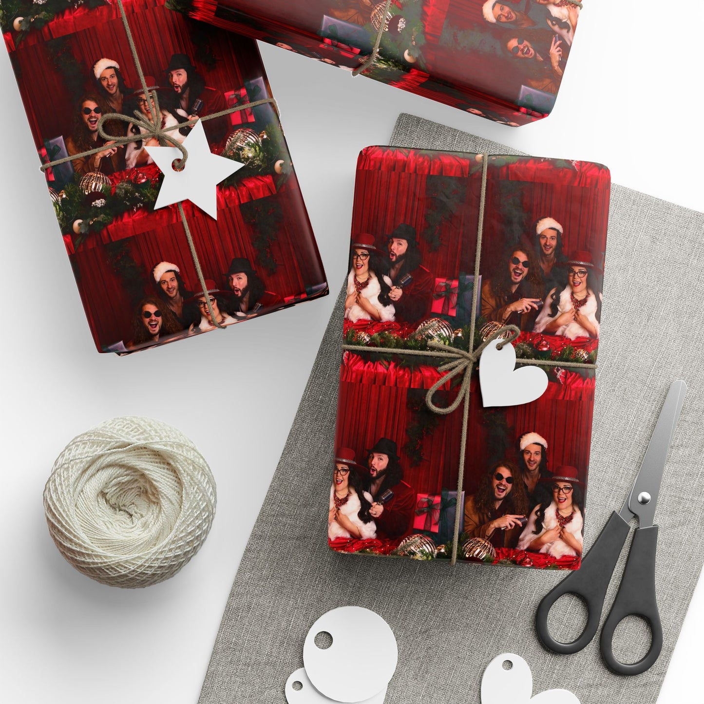 Christmas Photo Wrapping Paper — Custom Holiday Portrait Gift Wrap